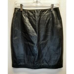 VTG Maxima Wilsons Black Leather Fully Lined Skirt l Size: 6